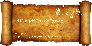 Mátyás Ágnes névjegykártya