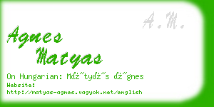 agnes matyas business card